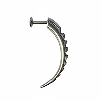 Surgical Steel Curved Textured Spike Disturbed Flat Back 14g