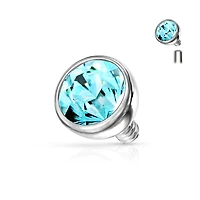 Premium Bezel-Set Crystal Rounded Base Microdermal Top 16g