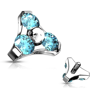PREMIUM 3 Crystal Triangle Microdermal Top 14g
