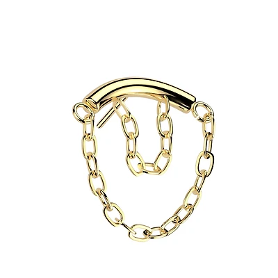 Premium G23 Titanium Stacked Chain Dangle Threadless Top