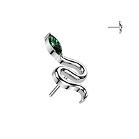 Premium G23 Titanium Serpent Crystal Threadless Top