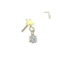 Premium G23 Titanium Star + Claw-Set Round Dangle Threadless Top
