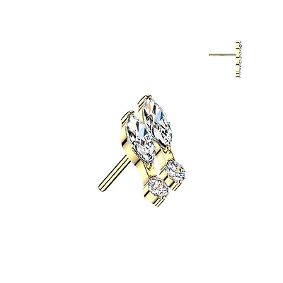 Premium G23 Titanium Marquise Mark Threadless Top