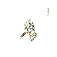 Premium G23 Titanium Marquise Mark Threadless Top