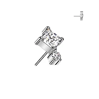 Premium G23 Titanium Luxe Crystal Rhombus + Circle Threadless Top