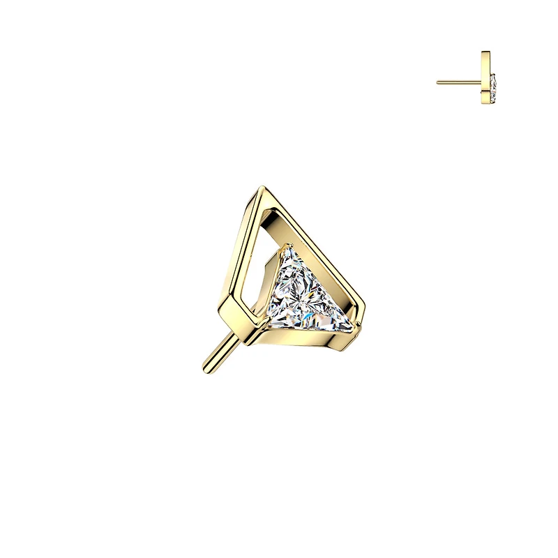 Premium G23 Titanium Crystal Arrowhead Luxe Threadless Top