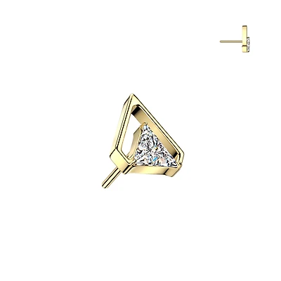 Premium G23 Titanium Crystal Arrowhead Luxe Threadless Top