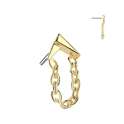 Premium G23 Titanium Chain Inverted V Fancy Threadless Top