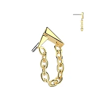 Premium G23 Titanium Chain Inverted V Fancy Threadless Top
