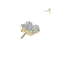 Premium G23 Titanium Claw-Set Geometric Crystal Luxe Threadless Top