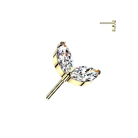 Premium G23 Titanium Marquise Wing Threadless Top