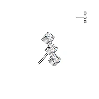 Premium G23 Titanium Crystal Trio Circle Threadless Top