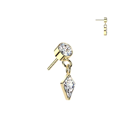 Premium G23 Titanium Chain Rhombus Dangle Threadless Top