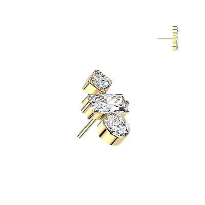 Premium G23 Titanium Geometric Sparkle Threadless Top