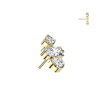 Premium G23 Titanium Geometric Sparkle Threadless Top