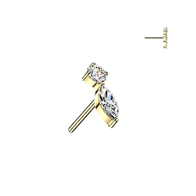 Premium G23 Titanium Petal & Pearl Threadless Top