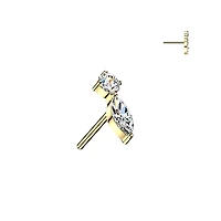 Premium G23 Titanium Petal & Pearl Threadless Top