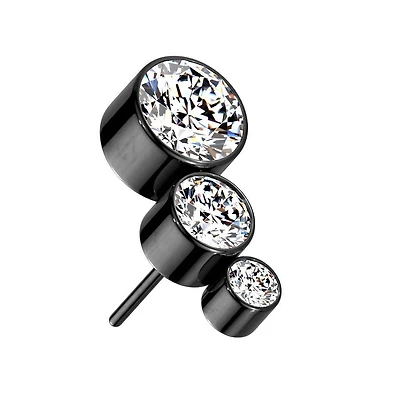 Premium G23 Titanium Curved Cluster Luxe Threadless Top
