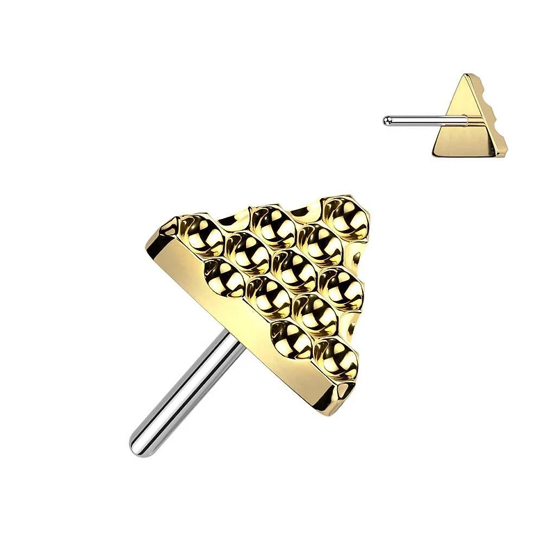 Premium G23 Titanium Textured Triangle Fancy Threadless Top