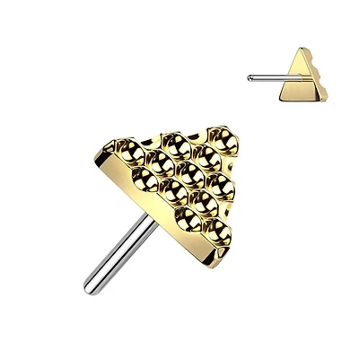 Premium G23 Titanium Textured Triangle Fancy Threadless Top
