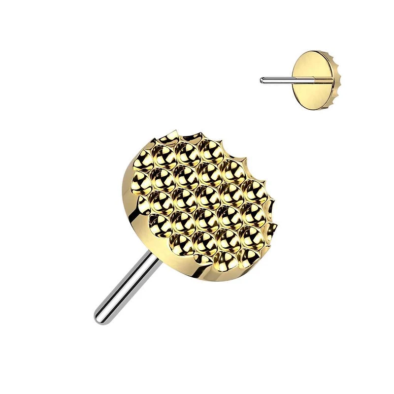 Premium G23 Titanium Textured Disc Fancy Threadless Top