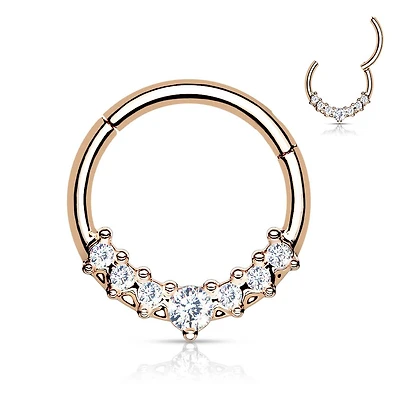 Claw-Set Crystals Segment Ring 16g