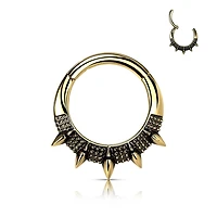 PREMIUM Tribal Spikes Segment Ring 16g