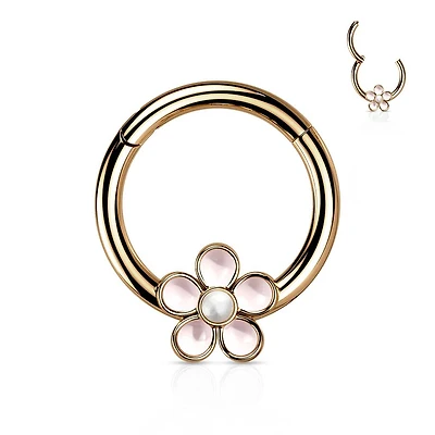 Premium Pearl Flower Segment Ring 16g
