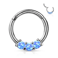 Premium 3 Claw-Set Opal Hinged Segment Ring 16g