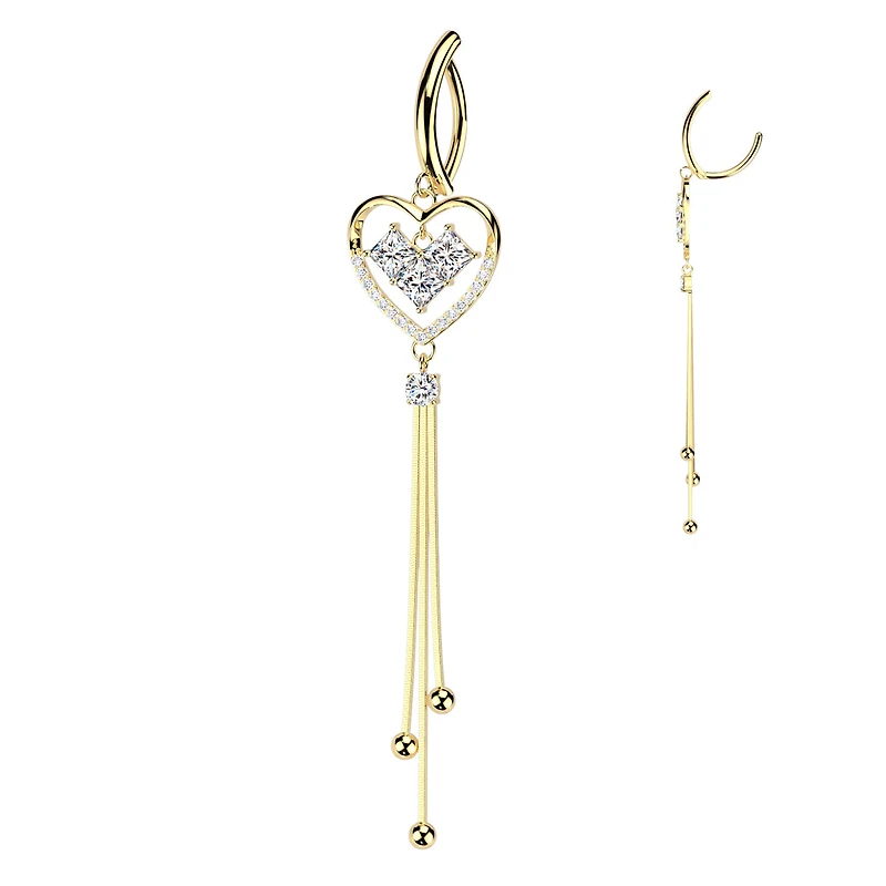 PREMIUM Floating Heart Dangle Clicker 14g