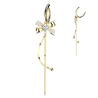 Fancy Bow Heart Center Dangle Clicker 14g