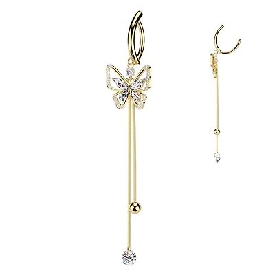 PREMIUM Elegant Butterfly Dangle Clicker 14g
