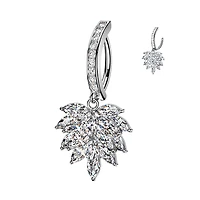 Crystal Leaf Cluster Dangle Clicker 14g