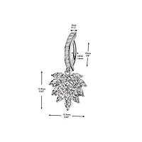 Crystal Leaf Cluster Dangle Clicker 14g