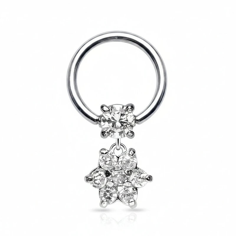 Premium Petal Bloom Drop Captive Bead Ring 16g