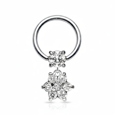 Premium Petal Bloom Drop Captive Bead Ring 16g