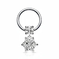 Premium Petal Bloom Drop Captive Bead Ring 16g