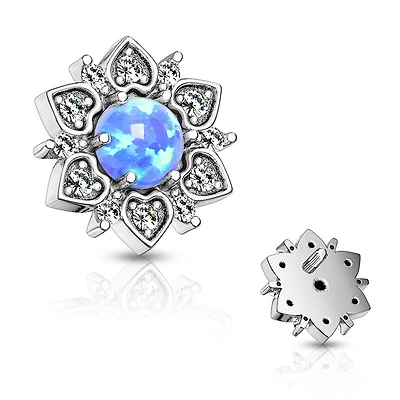 Opal Blossom Heart Microdermal Top 14g