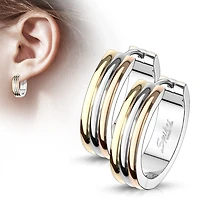 Tri-Tone Cuff Earrings