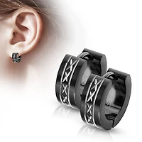 Cross Blackline Cuff Earrings
