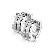 Surgical Steel Textured Stripes Cuff Earrings