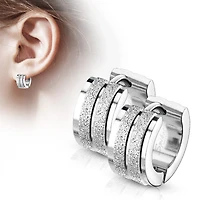 Surgical Steel Textured Stripes Cuff Earrings