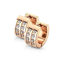 Double Crystal Line Cuff Earrings