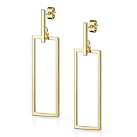 Geometric Rectangle Dangle Stud Earrings