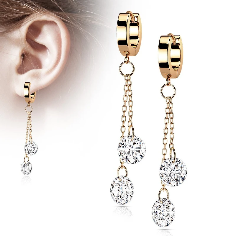 Crystal Chain Cuff Earrings