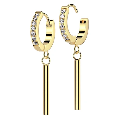 Minimalist Bar Dangle Cuff Earrings