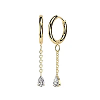 Claw-Set Teardrop Dangle Cuff Earrings