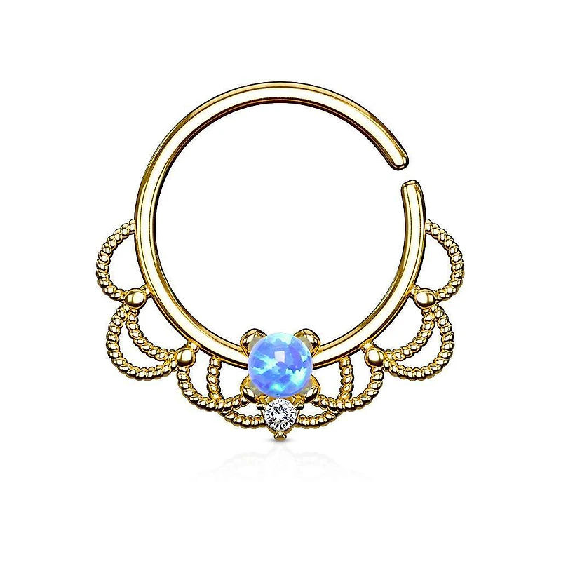 Opal Filigree Bendable Ring 16g