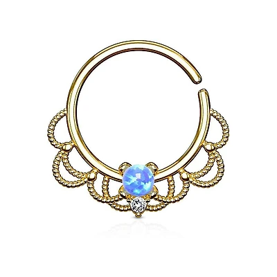 Opal Filigree Bendable Ring 16g