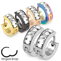 Channel-Set Crystal Cuff Earrings